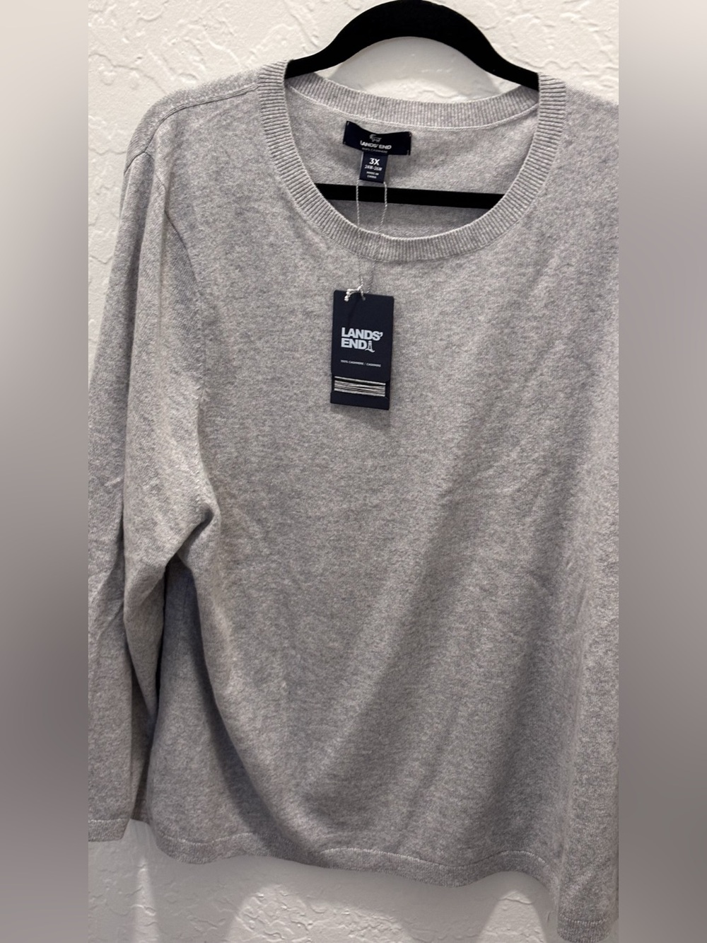 Lands' End Cashmere Crewneck Gray Size 3X NWT
